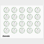 Sticker Rond Christmas Trees Adresse de famille (Feuille)