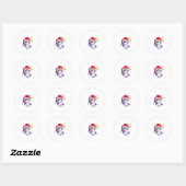 Sticker Rond Christmas Unicorn T-Shirt (3) (Feuille)