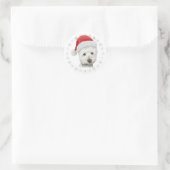 Sticker Rond Christmas Westie Chien Art (Sac)