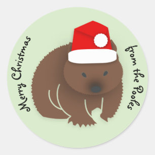 Sticker Rond Christmas Wombat