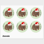 Sticker Rond Christmas Wombat (Feuille)