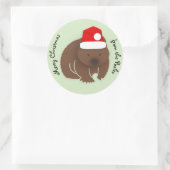 Sticker Rond Christmas Wombat (Sac)