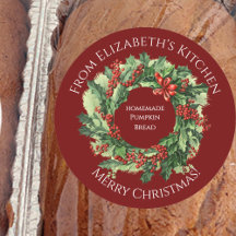 Christmas Wreath Homemade Food Gift Dark Red