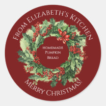 Christmas Wreath Homemade Food Gift Dark Red