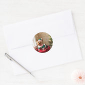 Sticker Rond Christmas Yorkie (Enveloppe)