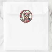 Sticker Rond Christmas Yorkie (Sac)
