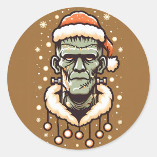 Sticker Rond Christmassy Frankenstein