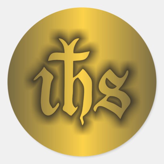 Sticker Rond Christogram (IHS) Gold (Devant)