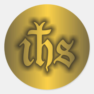 Sticker Rond Christogram (IHS) Gold