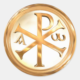 Sticker Rond Christogramme d'or