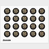 Sticker Rond Christogramme IHS (Feuille)