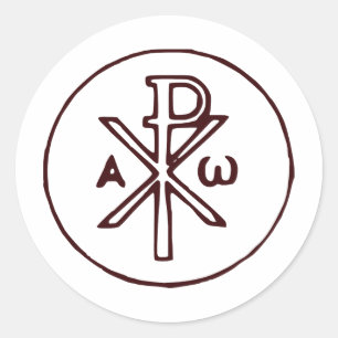 Sticker Rond Christogramme sacré Chi-Rho Beaux-Arts