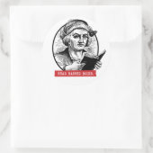 Sticker Rond Christophe Colomb Lit Des Livres Interdits (Sac)