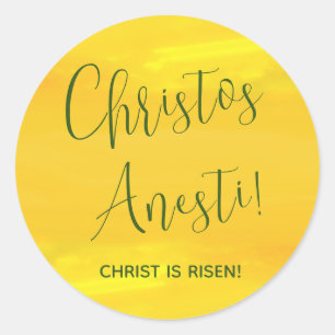 Sticker Rond Christos Anesti ! Christ est ressuscité ! Classiqu