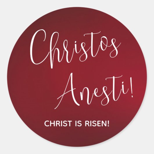 Sticker Rond Christos Anesti ! Christ est ressuscité ! Rouge cl (Devant)