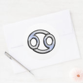 Sticker Rond Chrome comme cancer Signe zodiaque (Enveloppe)