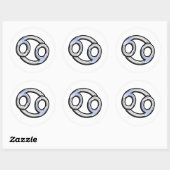 Sticker Rond Chrome comme cancer Signe zodiaque (Feuille)