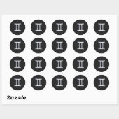 Sticker Rond Chrome comme Gemini signe Zodiac (Feuille)