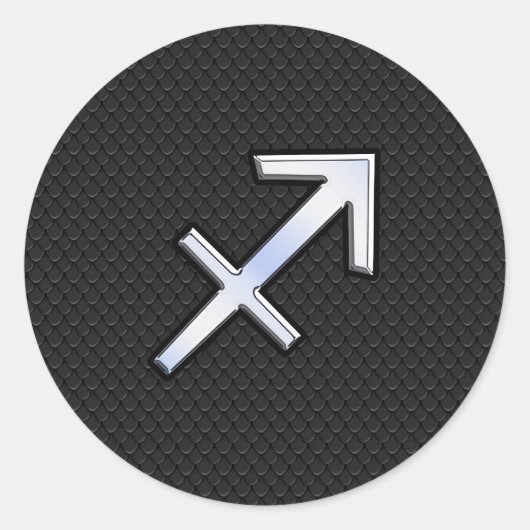 Sticker Rond Chrome Comme Sagittarius Zodiac Connexion Noir (Devant)