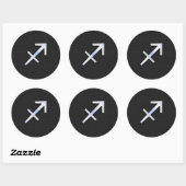 Sticker Rond Chrome Comme Sagittarius Zodiac Connexion Noir (Feuille)