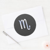Sticker Rond Chrome Comme Scorpio Signe Zodiac Fibres Carbone I (Enveloppe)