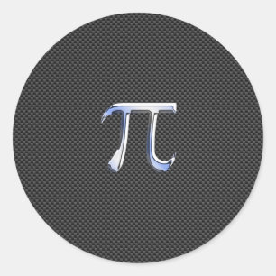 Sticker Rond Chrome comme symbole Pi sur l'impression de fibre 