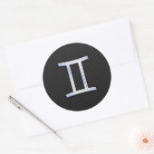 Sticker Rond Chrome Comme Symbole Zodiac Gemini (Enveloppe)