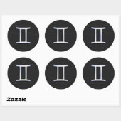 Sticker Rond Chrome Comme Symbole Zodiac Gemini (Feuille)