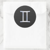 Sticker Rond Chrome Comme Symbole Zodiac Gemini (Sac)