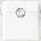 STICKER ROND CHROME PRAYER LES MAINS (Sac)
