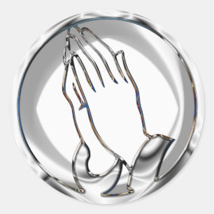 STICKER ROND CHROME PRAYER LES MAINS