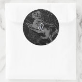 Sticker Rond Chrome Style Leo Zodiac Connexion Hevelius (Sac)