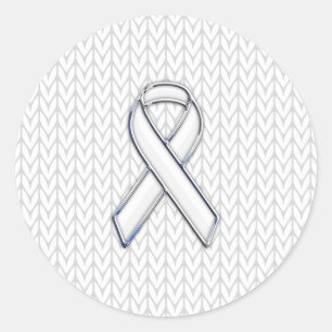 Sticker Rond Chrome sur Knit blanc sensibilisation au ruban Imp