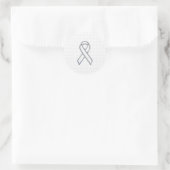 Sticker Rond Chrome White Ribbon Sensibilisation sur Checkers I (Sac)