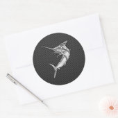 Sticker Rond Chromes Style Marlin on Carbon (Enveloppe)