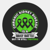 Sticker Rond Chronic Kidney Disease Is A Daily Battle Ckd Aware (Devant)