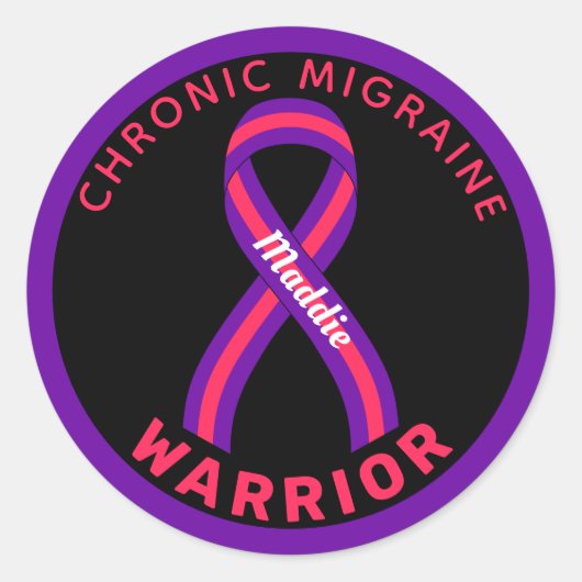 Sticker rond Chronique du Guerrier de Migraine (Devant)