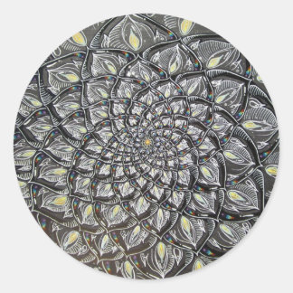 Sticker Rond Chrysanthème en verre