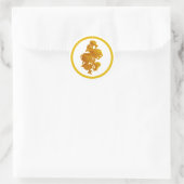Sticker Rond Chrysanthème jaune (Sac)