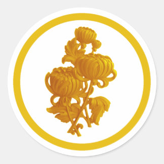 Sticker Rond Chrysanthème jaune