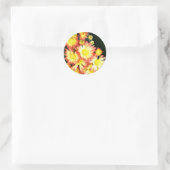 Sticker Rond Chrysanthèmes (Sac)
