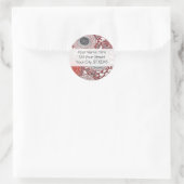 Sticker Rond Chrysanthèmes noirs et rouges (Sac)