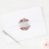 Sticker Rond Chrysanthèmes noirs et rouges (Enveloppe)