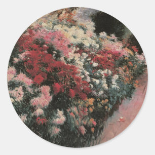 Sticker Rond Chrysanthèmes par Dennis Bunker Miller, Beaux-arts