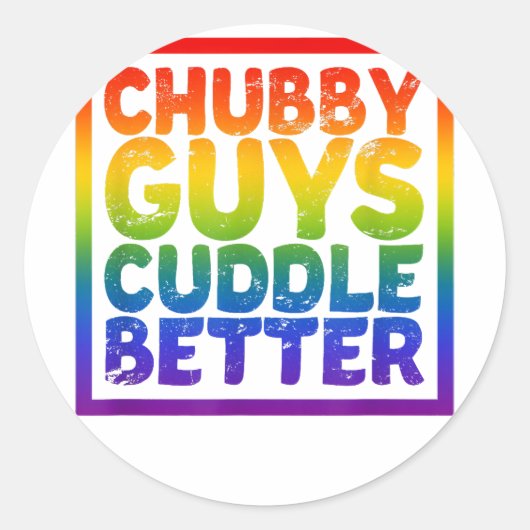 Sticker Rond Chubby Les Gars Cuddle Better - Ours Gay (Devant)