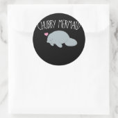 Sticker Rond Chubby Mermaid Manatee Sea Cow (Sac)