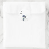 Sticker Rond Chubby Snowman à Plaid (Sac)