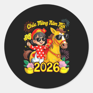 Sticker Rond Chuc Mung Nam Moi Nouvel An lunaire vietnamien Tet