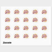 Sticker Rond Chuchoteur de poulets Maison de ferme rustique Cot (Feuille)