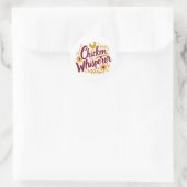 Sticker Rond Chuchoteur de poulets Maison de ferme rustique Cot (Sac)